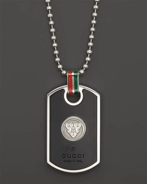 gucci sterling silver signature dogtag necklace|high end designer dog collars.